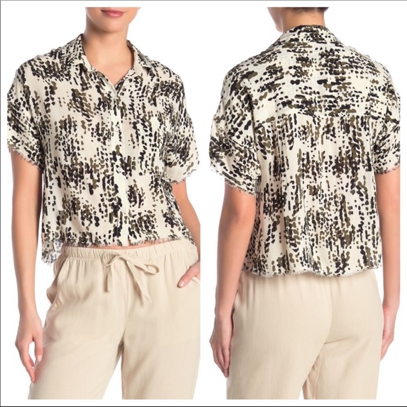 Cloth & Stone 🌵 Abstract Camo Crop Shirt - Picture 6 of 7